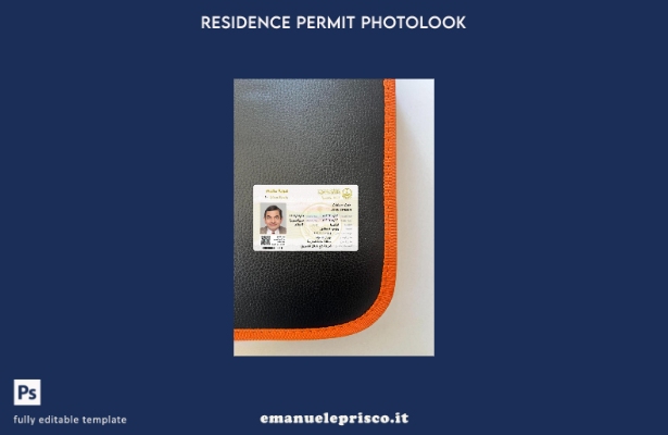 modello di photolook del nuovo permesso di soggiorno dell'Arabia Saudita in stil
